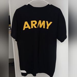 US Army PT T-Shirt Unisex Black APFU Physical Fitness Uniform Military Sz. M.